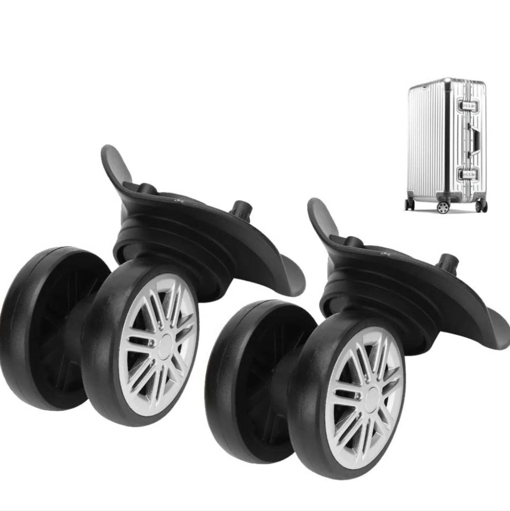 2pcs Mute Suitcase Wheel Double Row Suitcase Wheel Replacements